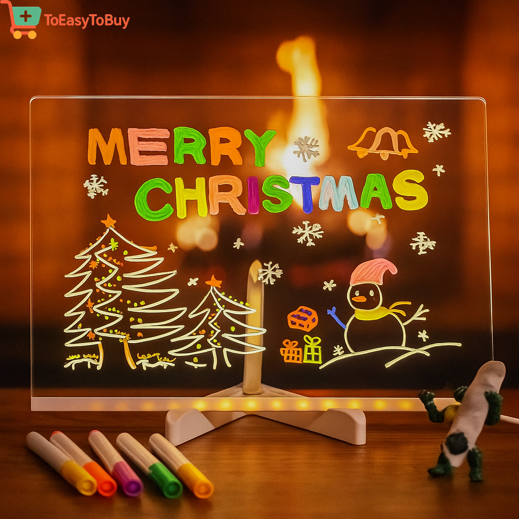LumiWrite Erasable LED Board – Transparent Acrylic Message & Drawing Pad | USB Night Light, Creative Gift for Birthday & Christmas