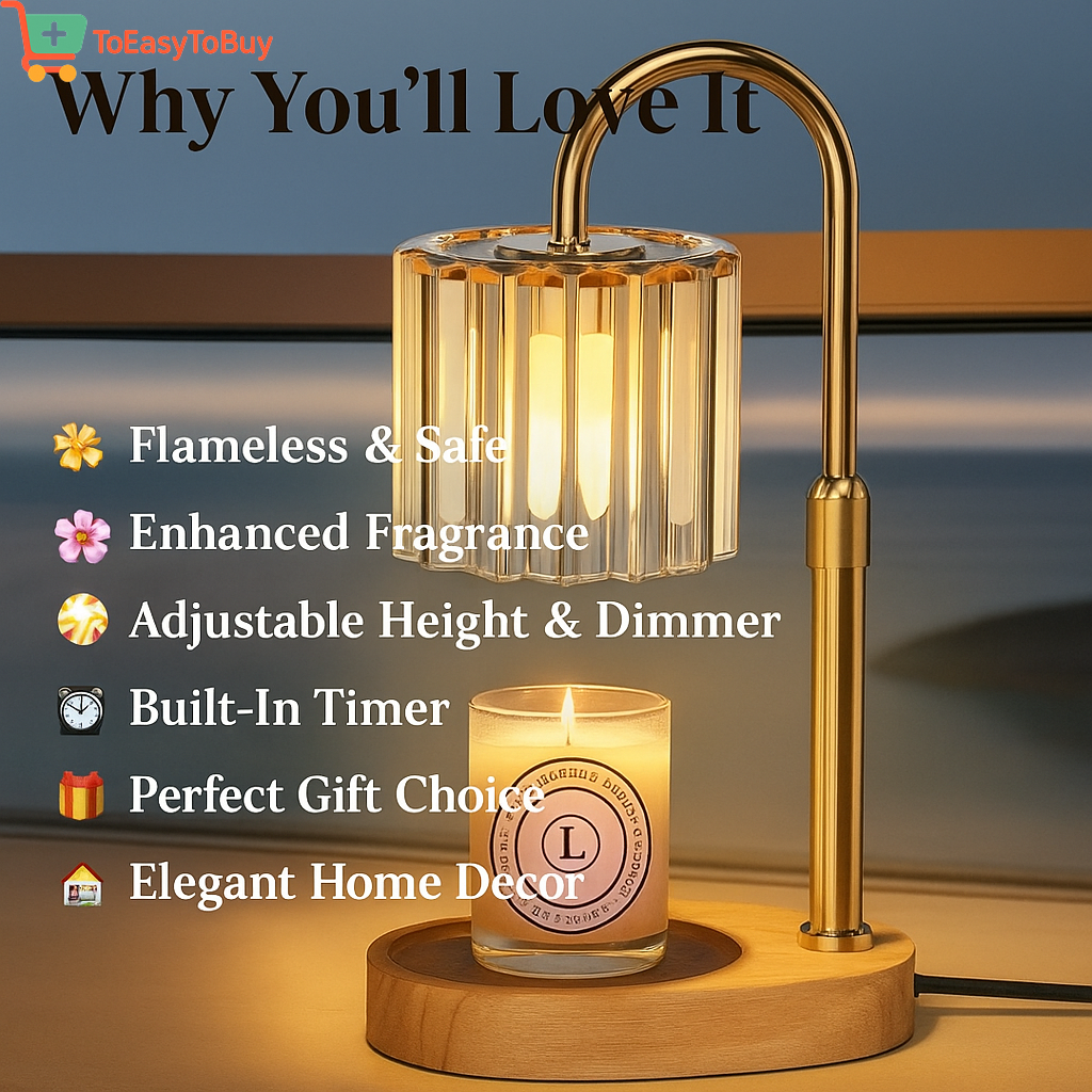 "AromaLuxe™ Candle Warmer Lamp with Timer & Adjustable Dimmer – Wax Melt Warmer for Jar Candles"