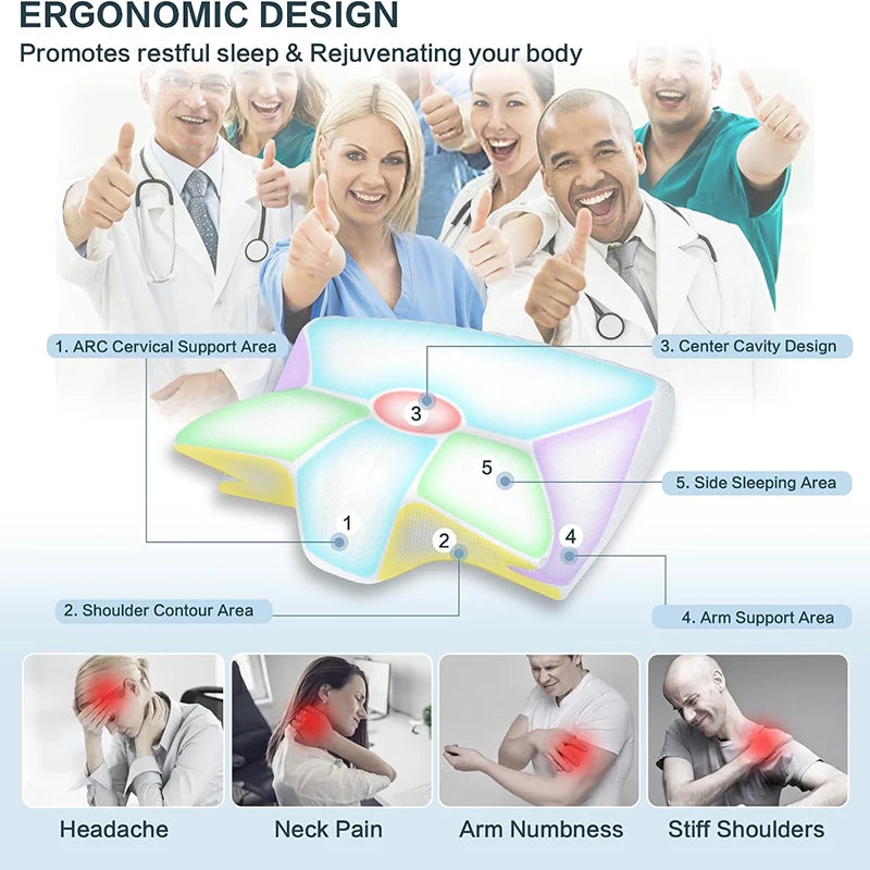 Ultimate Pain Relief – 2-in-1 Orthopedic Memory Foam Neck Pillow