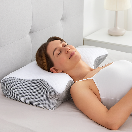 Ultimate Pain Relief – 2-in-1 Orthopedic Memory Foam Neck Pillow