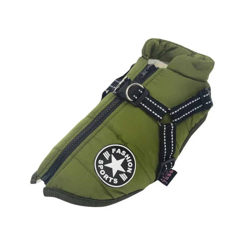 🐕 WoofWrap- Ultimate Dog Winter Jacket – Cozy, Waterproof & Harness-Ready