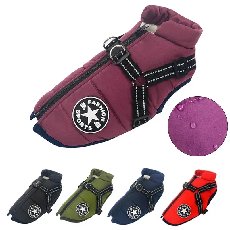 🐕 WoofWrap- Ultimate Dog Winter Jacket – Cozy, Waterproof & Harness-Ready
