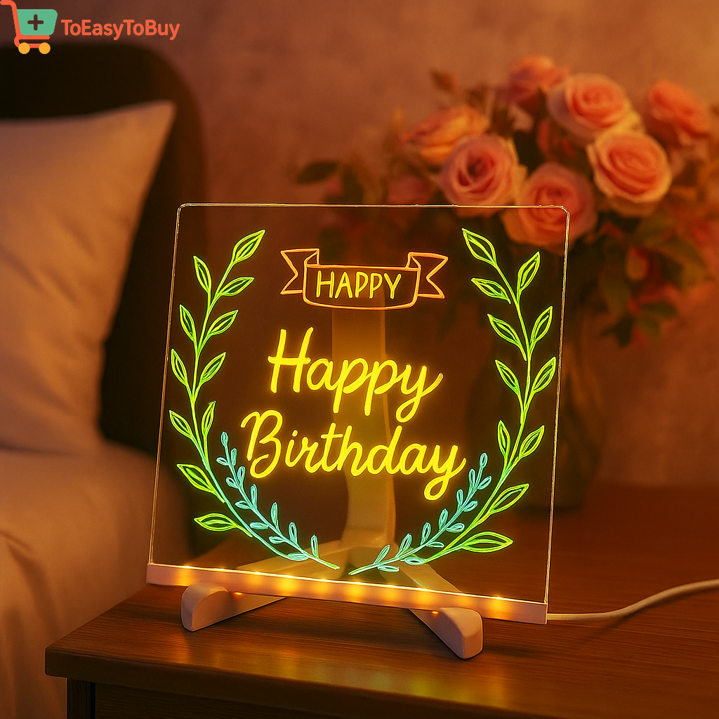 LumiWrite Erasable LED Board – Transparent Acrylic Message & Drawing Pad | USB Night Light, Creative Gift for Birthday & Christmas