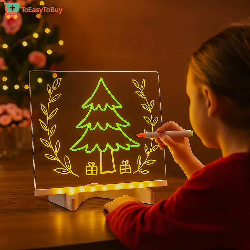 LumiWrite Erasable LED Board – Transparent Acrylic Message & Drawing Pad | USB Night Light, Creative Gift for Birthday & Christmas