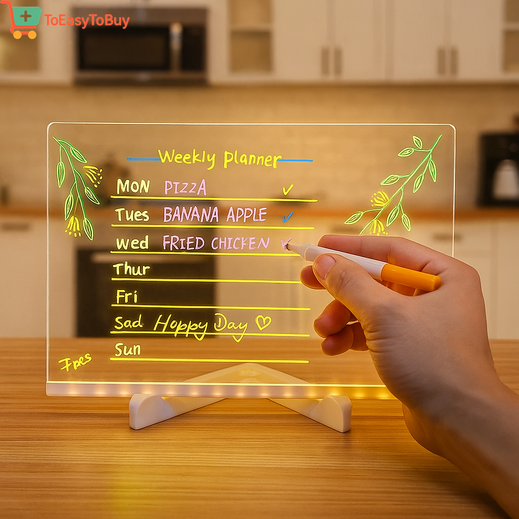 LumiWrite Erasable LED Board – Transparent Acrylic Message & Drawing Pad | USB Night Light, Creative Gift for Birthday & Christmas