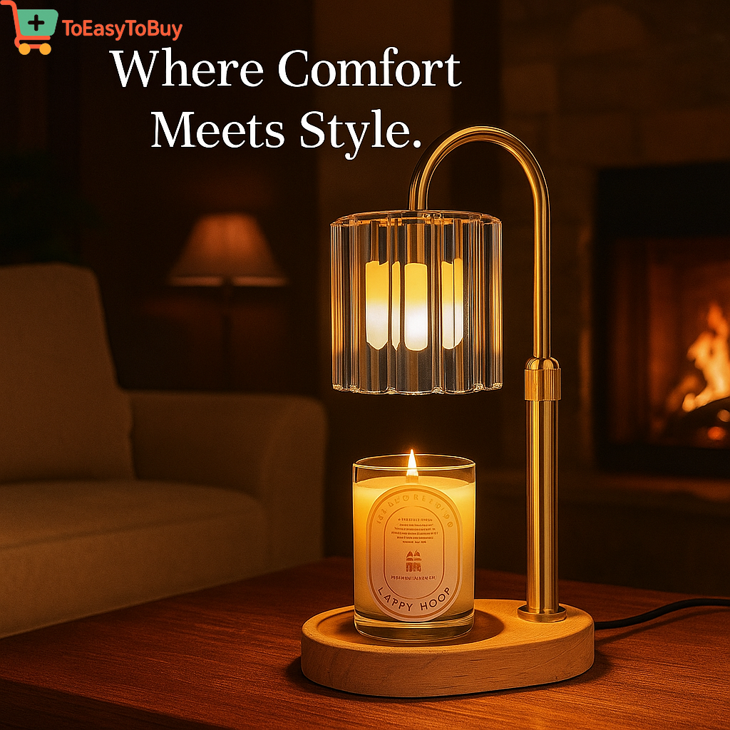 "AromaLuxe™ Candle Warmer Lamp with Timer & Adjustable Dimmer – Wax Melt Warmer for Jar Candles"